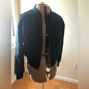 Forever21 forest green bomber jacket
